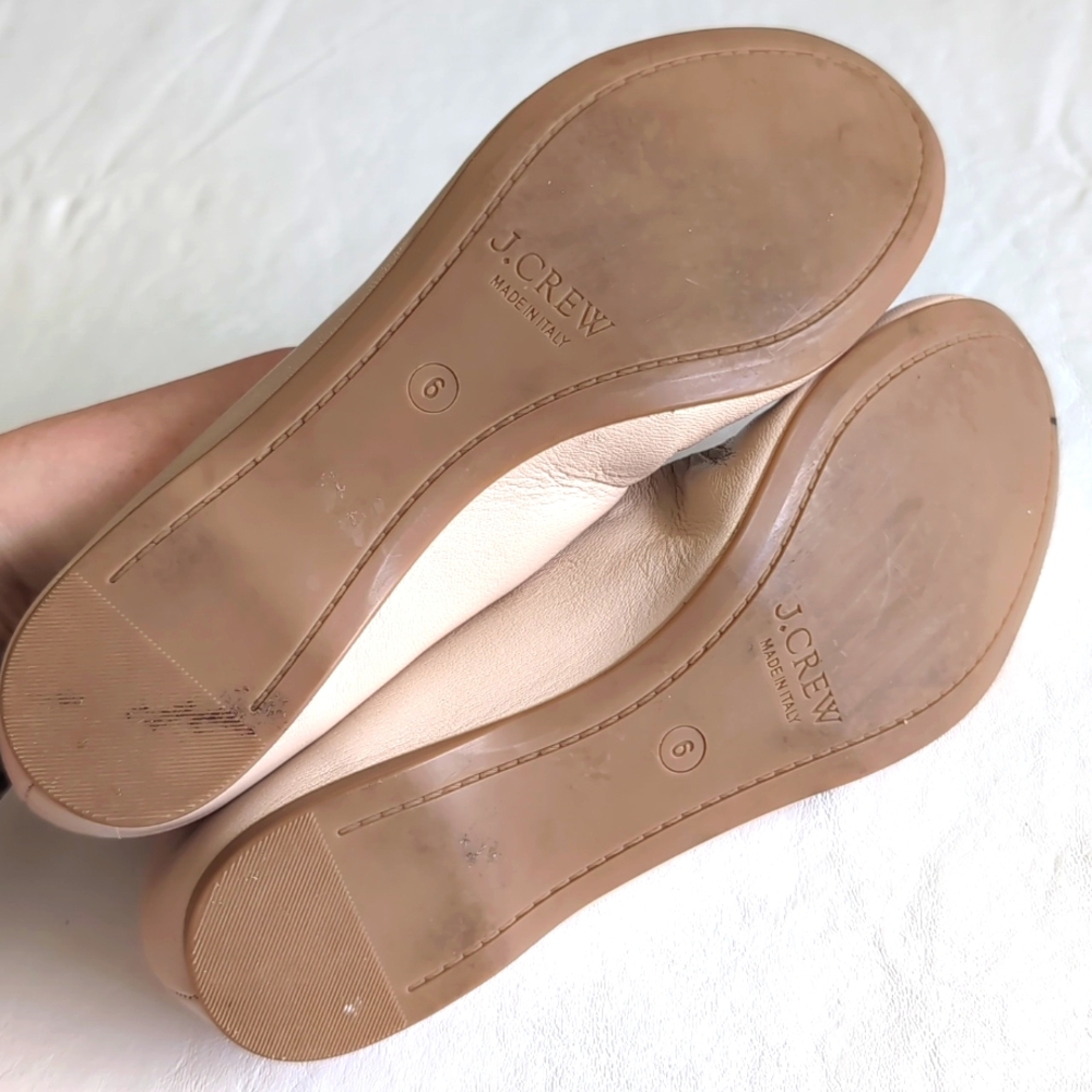 J. Crew Beige Italian Leather Ballet Flats - Picture 7 of 9